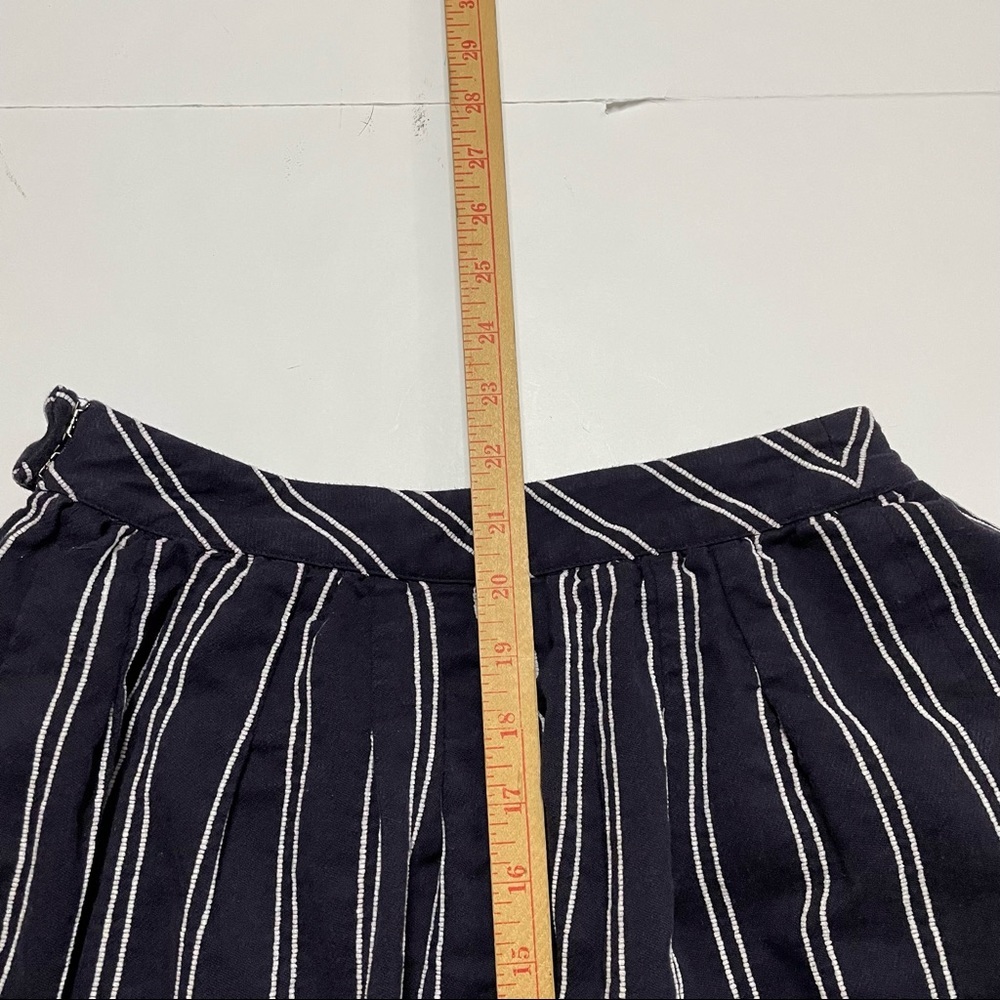 Maeve Navy Blue White Casual Pleated Skirt Pockets Lined Business Casual Size 2 - Picture 9 of 9